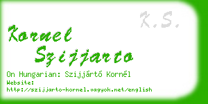 kornel szijjarto business card