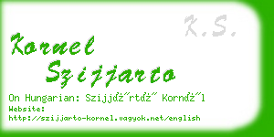 kornel szijjarto business card